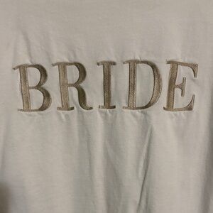 White T-Shirt with Bride Embroidery